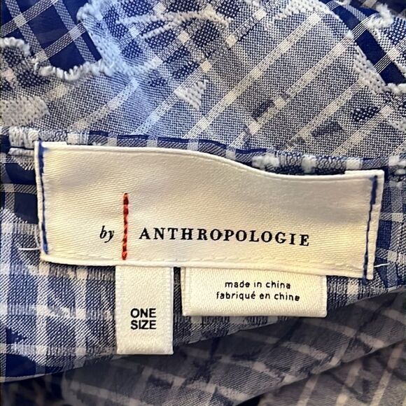 Anthropologie Tie-Front Blue Floral Caftan One Size - Picture 7 of 8